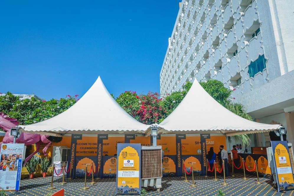 Outdoor Pagoda Canopies & Thematic Registration Hub